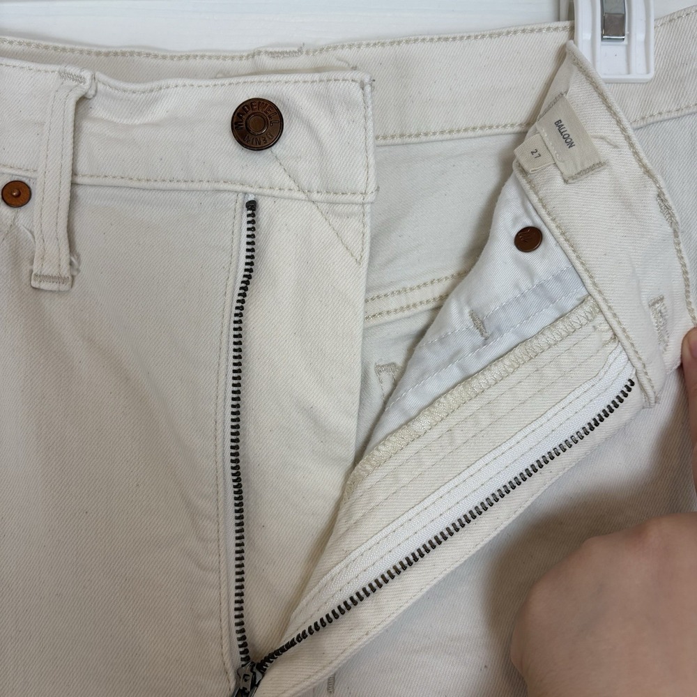 Madewell Balloon Jeans In Vintage Canvas Wash Size 27 Inseam 26" High Rise - Picture 7 of 16